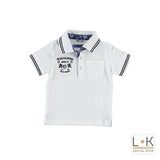 Polo in Cotone Bianco in Tinta Unita Neonato Sarabanda M514 - SARABANDA - LuxuryKids