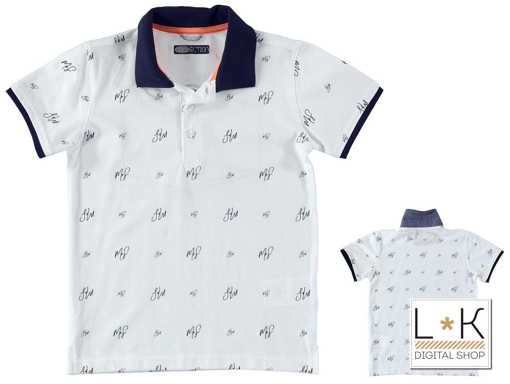 Polo Mezza Manica Piquet Bianco Bambino Sarabanda U624 - SARABANDA - LuxuryKids