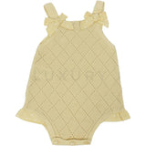 Salopette Corta In Filo con body coordinato Di Cotone Gialla Neonata Dr Kid DK169S - DR.KID - LuxuryKids