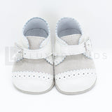 Scarpa da culla Francesina in pelle e camoscio  Neonato Panyno A2319 - PANYNO - LuxuryKids