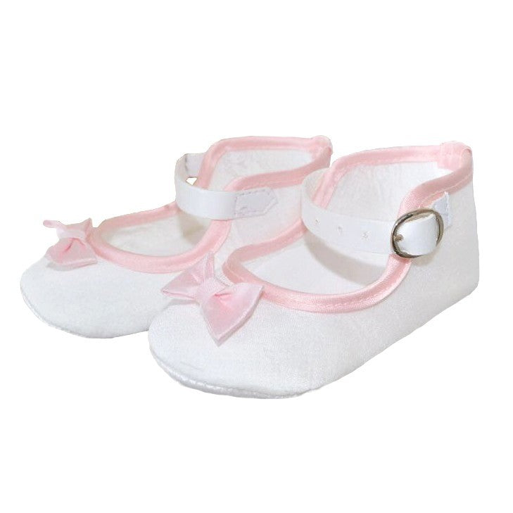 Scarpe Da Culla Bianche In Raso Neonata Ninnaoh E1517 - NINNAOH - LuxuryKids