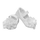 Scarpe Da Culla Bianco con Fiori Rimovibili Neonata Ninnaoh I1841 - NINNAOH - LuxuryKids