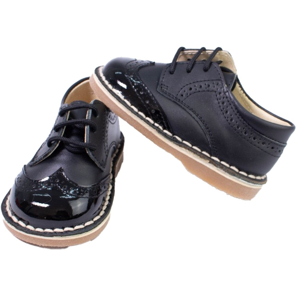 Scarpe Primi Passi Francesina Con Lacci Pelle Bambino Panyno B2627 - PANYNO - LuxuryKids
