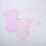 Set 3 Body Mezza Manica Caldo Cotone Fantasie Diverse Rosa-Celeste Neonati MINIBANDA 1325 - MINIBANDA - LuxuryKids