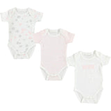 Set Tre Body In Cotone Manica Corta Rosa Neonata Minibanda V312 - MINIBANDA - LuxuryKids