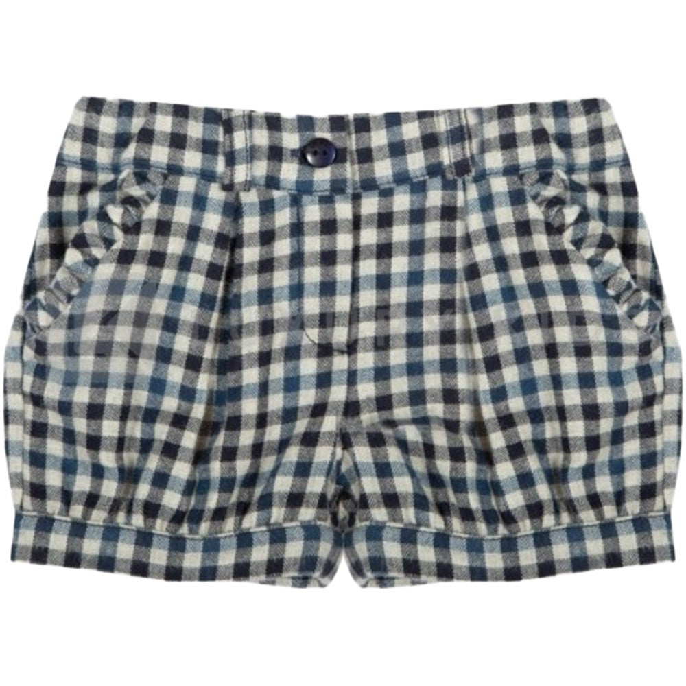 Short In Caldo Cotone A Quadretti Blu-Grigio Bambina Dr Kid 343 - DR.KID - LuxuryKids