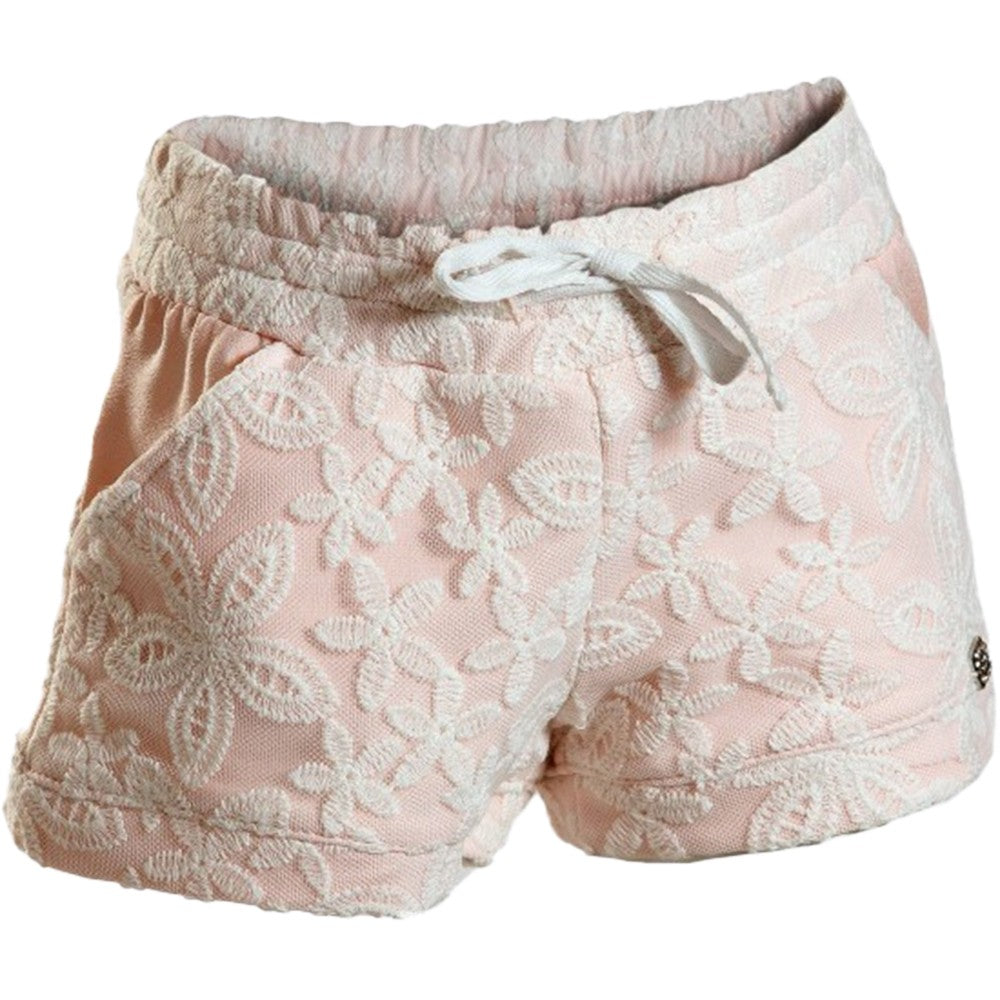 Short in Cotone Rosa con Tulle Ricamato Bambina Fun&Fun FUNBSO5148 - FUN&FUN - LuxuryKids