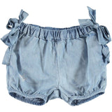Short in Jeans Morbido Con Rouches Neonata  Minibanda W765 - MINIBANDA - LuxuryKids