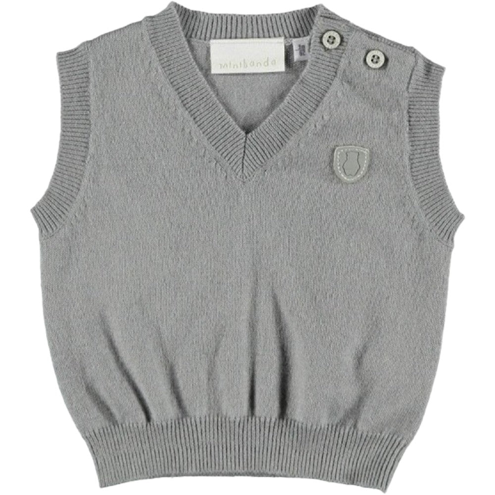 Smanicato in Misto Lana Grigio Neonato Minibanda H611 - MINIBANDA - LuxuryKids