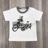 T-Shirt Bianca in Cotone con Stampa Neonato Muffin&Co 6506 - MUFFIN&CO - LuxuryKids