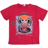 T-Shirt in Cotone Rosso con Stampa Bambino Sarabanda G859 - SARABANDA - LuxuryKids