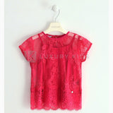 Top In Pizzo Con Canottiera Tono Su Tono Bambina Sarabanda J409 - SARABANDA - LuxuryKids