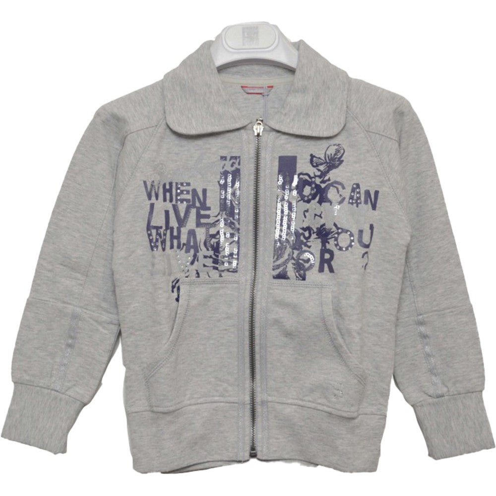 Tuta 2 Pezzi In Caldo Cotone Felpato Grigio Bambina F831 - SARABANDA - LuxuryKids