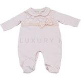 Tutina Intera In Cotone Corredino Neonata Rosa Ninnaoh E20107T - NINNAOH - LuxuryKids