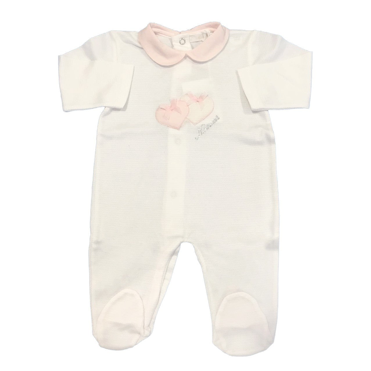 Tutina Intera Rosa in Cotone Neonata Ninnaoh E16107TJ - NINNAOH - LuxuryKids