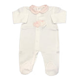 Tutina Intera Rosa in Cotone Neonata Ninnaoh E16107TJ - NINNAOH - LuxuryKids