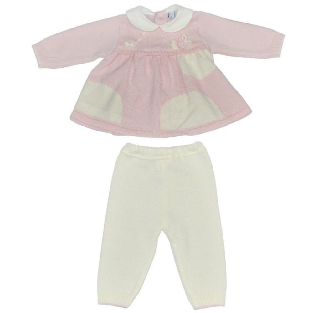 Tutina Spezzata In Lana Rosa Neonata Primodi' Bebe' 202.8 - PRIMODI' BEBE' - LuxuryKids
