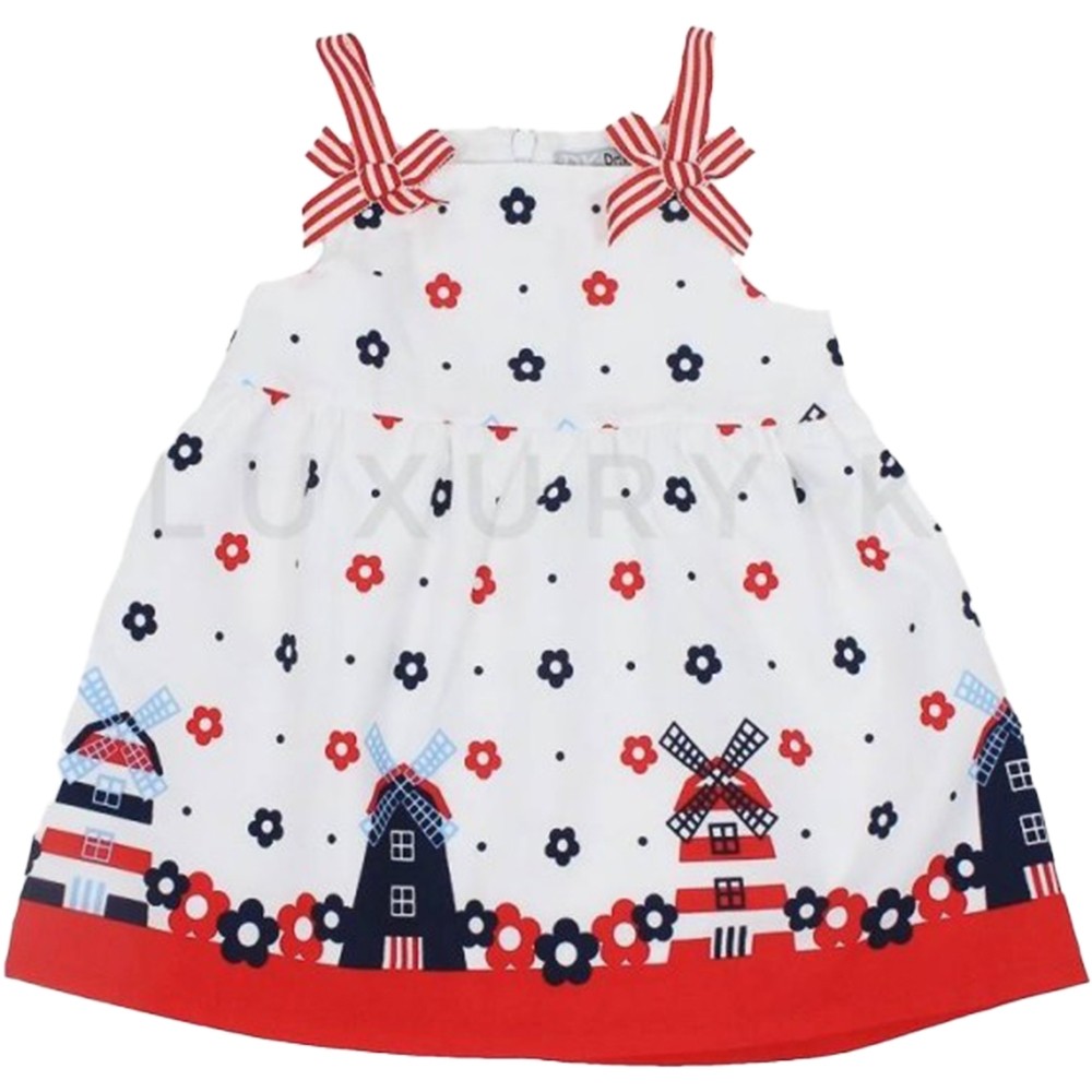 Vestito a bretelline in Cotone Stampa Floreale Per Bambina Dr Kids DK315 - DR.KID - LuxuryKids