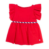 Vestito in Cotone Plumetis Rosso Bambina DEL SUR 0560 - DEL SUR - LuxuryKids