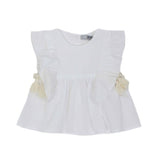 Camicia In Cotone Con Lacci e Nappine Bianco Neonata DR KIDS DK354 - DR.KID - LuxuryKids