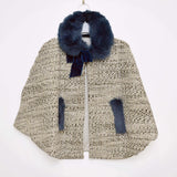 Mantella In Boucle' Panna Con Collo in Ecopelliccia Bambina Patachou 2133623 - PATACHOU - LuxuryKids