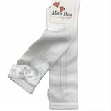 Calzino Lungo in Filo traforato Con Fiocco Bambina Bianco MEIA PATA 1029M - MEIA PATA - LuxuryKids