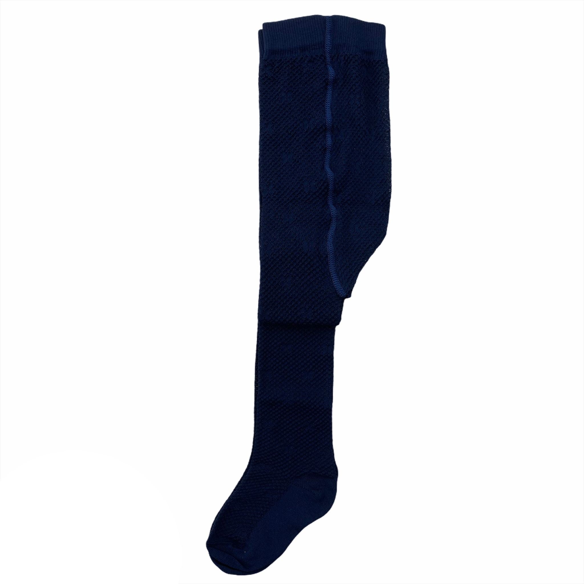 Calza Traforata A Rete Con Fiorellino In Cotone Filo Di Scozia Neonata ROMBOLI BET04 - ROMBOLI - LuxuryKids