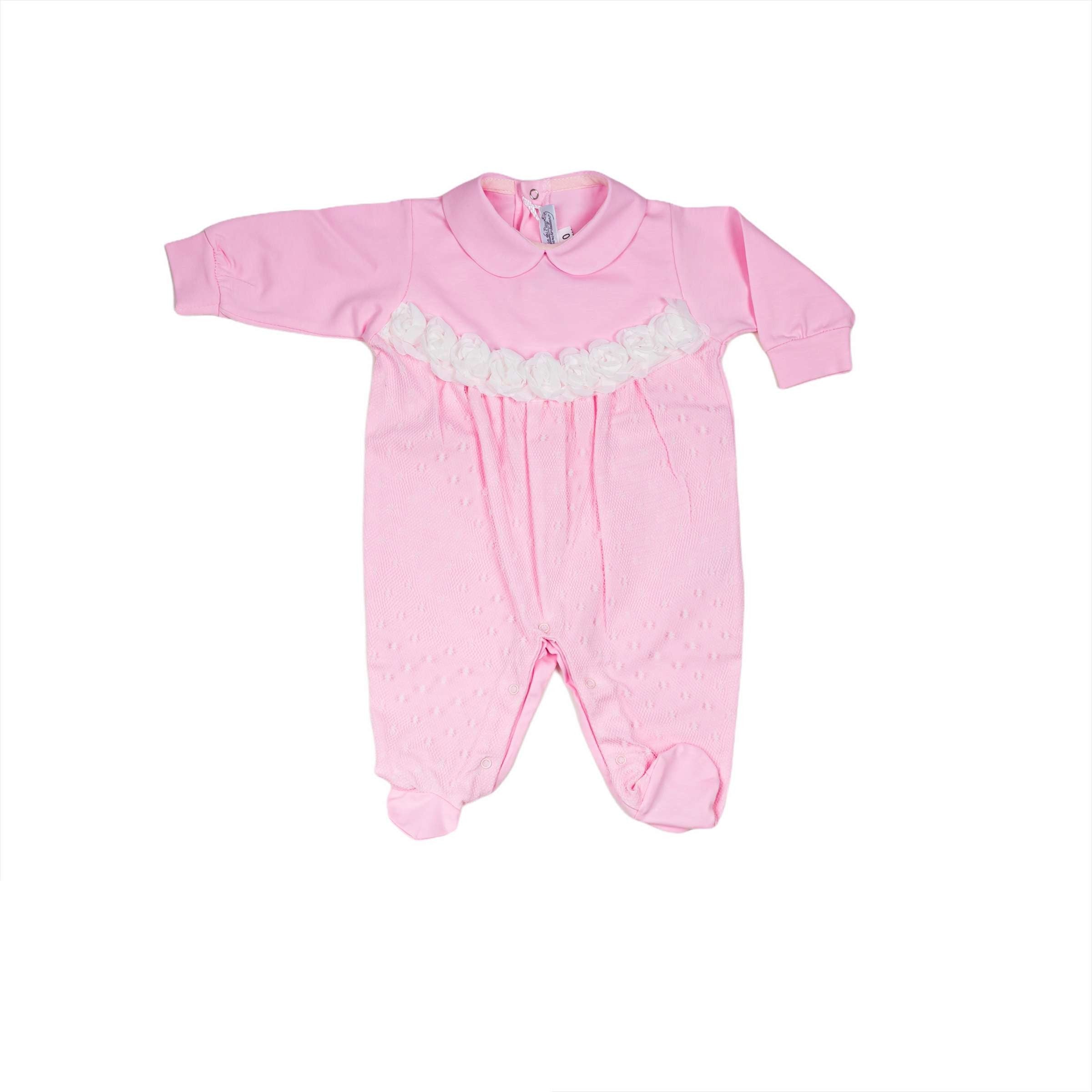 Tutina In Cotone Rosa Con Tulle Ricamato Neonata LA SARTORIA DEI PICCOLI LT904 - LA SARTORIA DEI PICCOLI - LuxuryKids