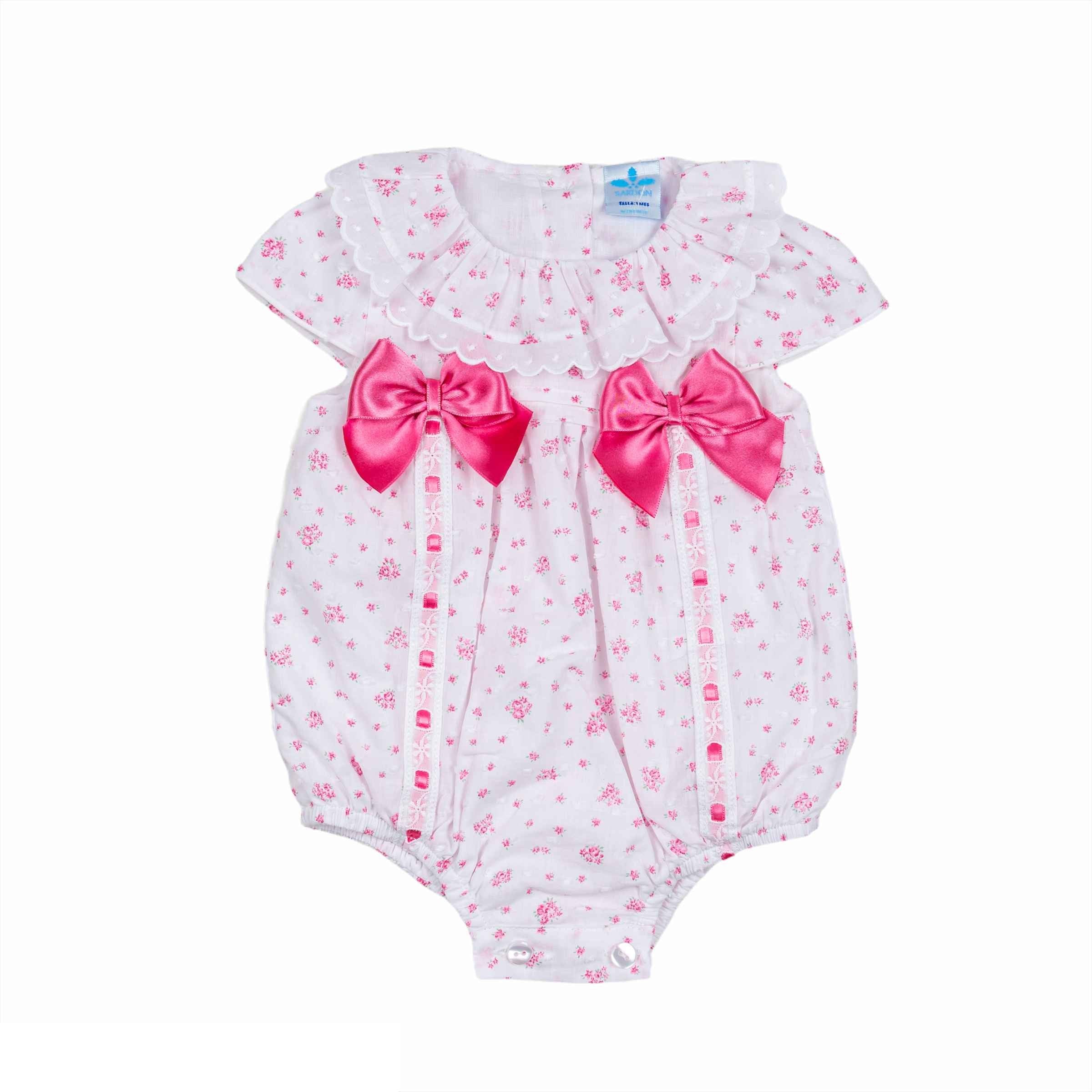 Pagliaccetto In Cotone Fantasia Floreale Neonata SARDON AB24P - SARDON - LuxuryKids