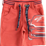 Pantalone Corto In Felpa Con Stampa 500 Rosso Neonato SARABANDA 2540 - SARABANDA - LuxuryKids