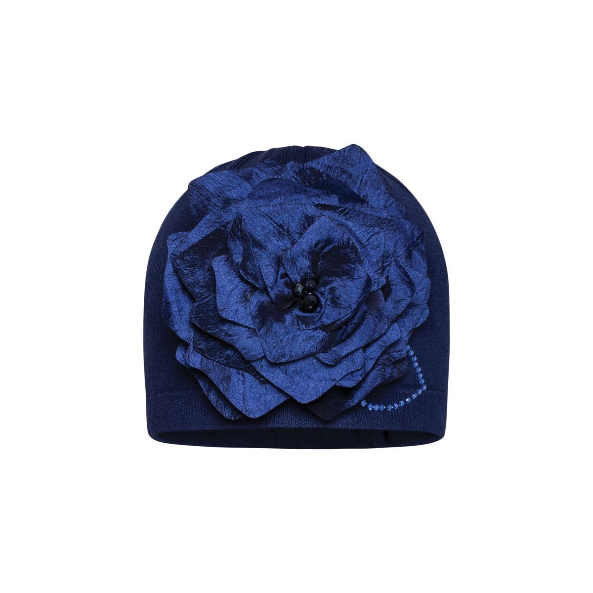 Cappello In Filo Di Cotone Con Fiore In Taffetta' Neonata BARBARAS NB16 - BARBARAS - LuxuryKids