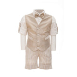 Completo Quattro Pezzi Neonato In Misto Lino La Sartoria Dei Piccoli L925 - LA SARTORIA DEI PICCOLI - LuxuryKids