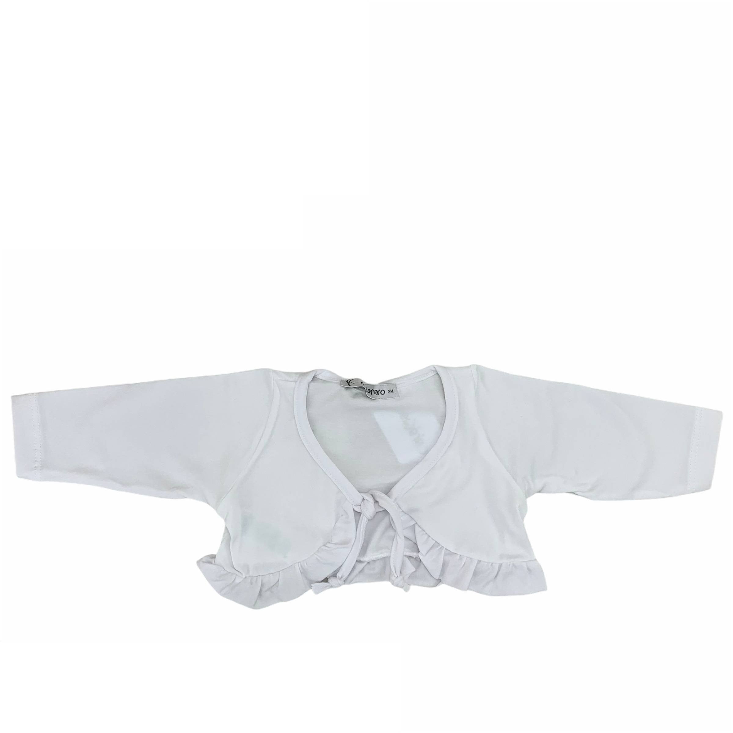 Coprispalle In Cotone Manica Lunga Con Rouches Neonata CALAMARO 14003 - CALAMARO - LuxuryKids