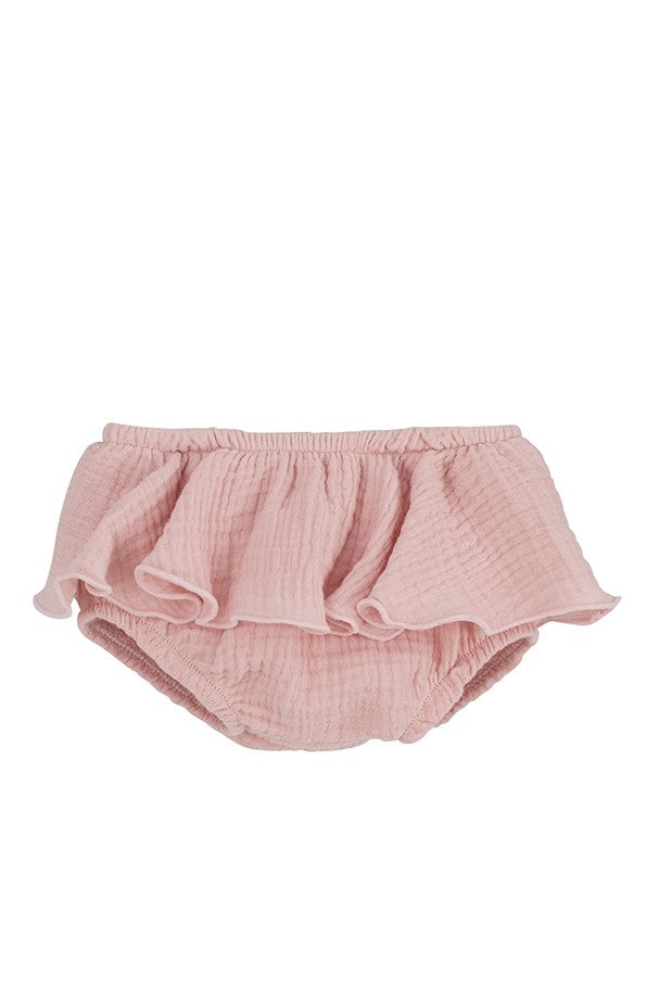 Culotte In Garza Di Cotone Con Volant Neonata CALAMARO 16031C - CALAMARO - LuxuryKids