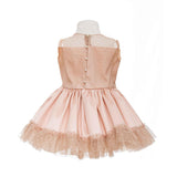 Abito Elegante In Raso e Tulle Rosa Antico Bambina CARMY 3023 - CARMY - LuxuryKids