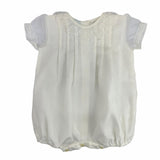 Pagliaccetto In Cotone Con Pizzo Panna Neonata GRANLEI 487 - GRANLEI - LuxuryKids