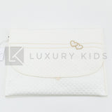 Busta Nascita In Cotone Trapuntata Panna Con Applicazione Di Cuoricini Neonata LA SARTORIA DEI PICCOLI LBU351 - LA SARTORIA DEI PICCOLI - LuxuryKids