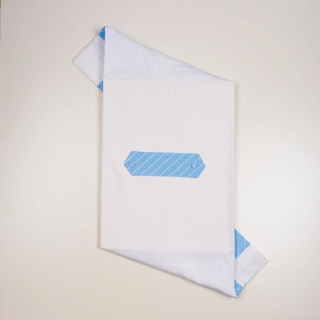 Coperta Imbottita In Cotone Bianca E Celeste Neonato LA SARTORIA DEI PICCOLI LC908 - LA SARTORIA DEI PICCOLI - LuxuryKids