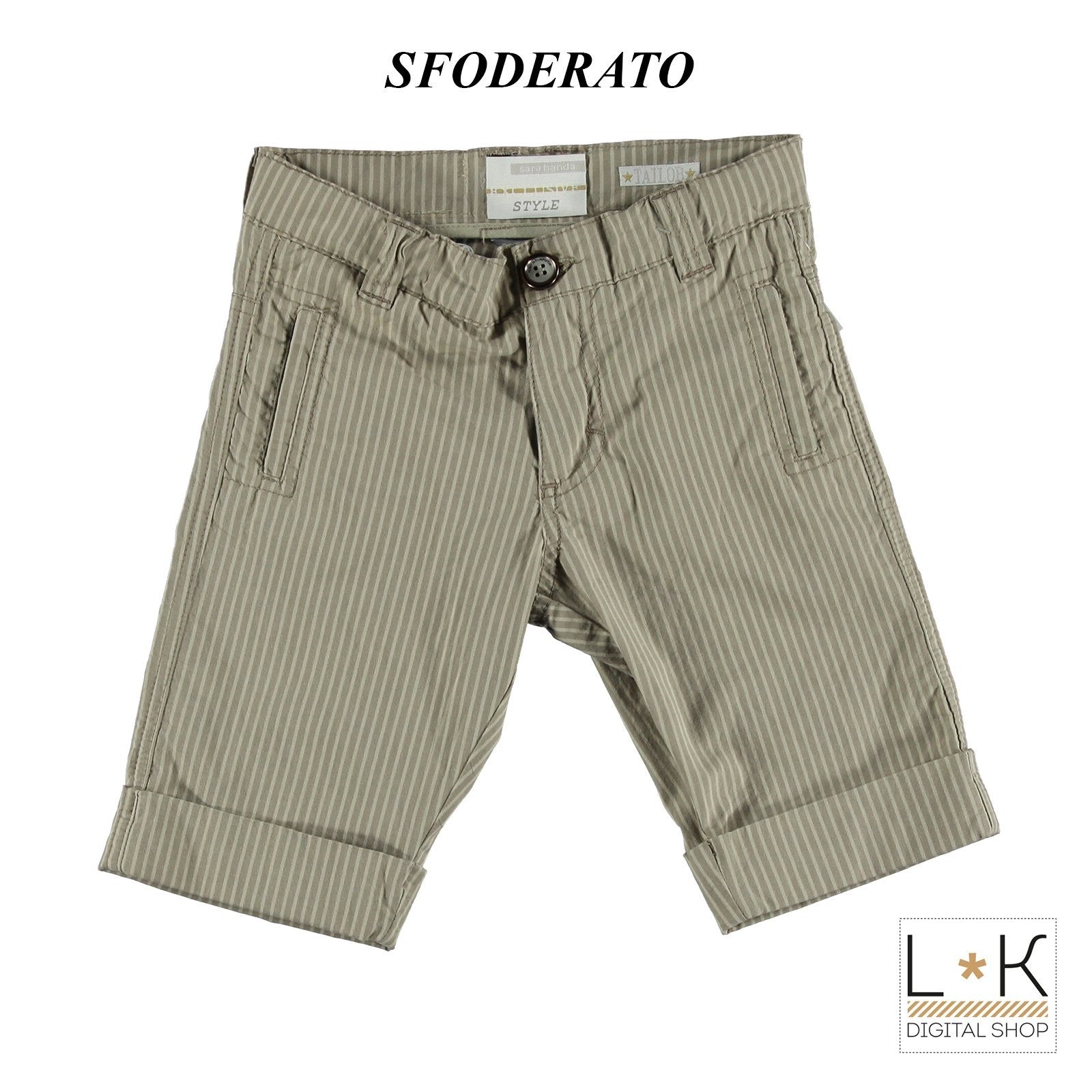 Bermuda In Cotone a Righe Beige Bambino Sarabanda I633 - SARABANDA - LuxuryKids