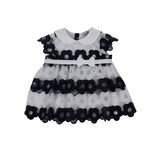 Camicia Meza Manica In Organza Ricamata Bianca E Blu Neonata Dr Kid DK356 - DR.KID - LuxuryKids
