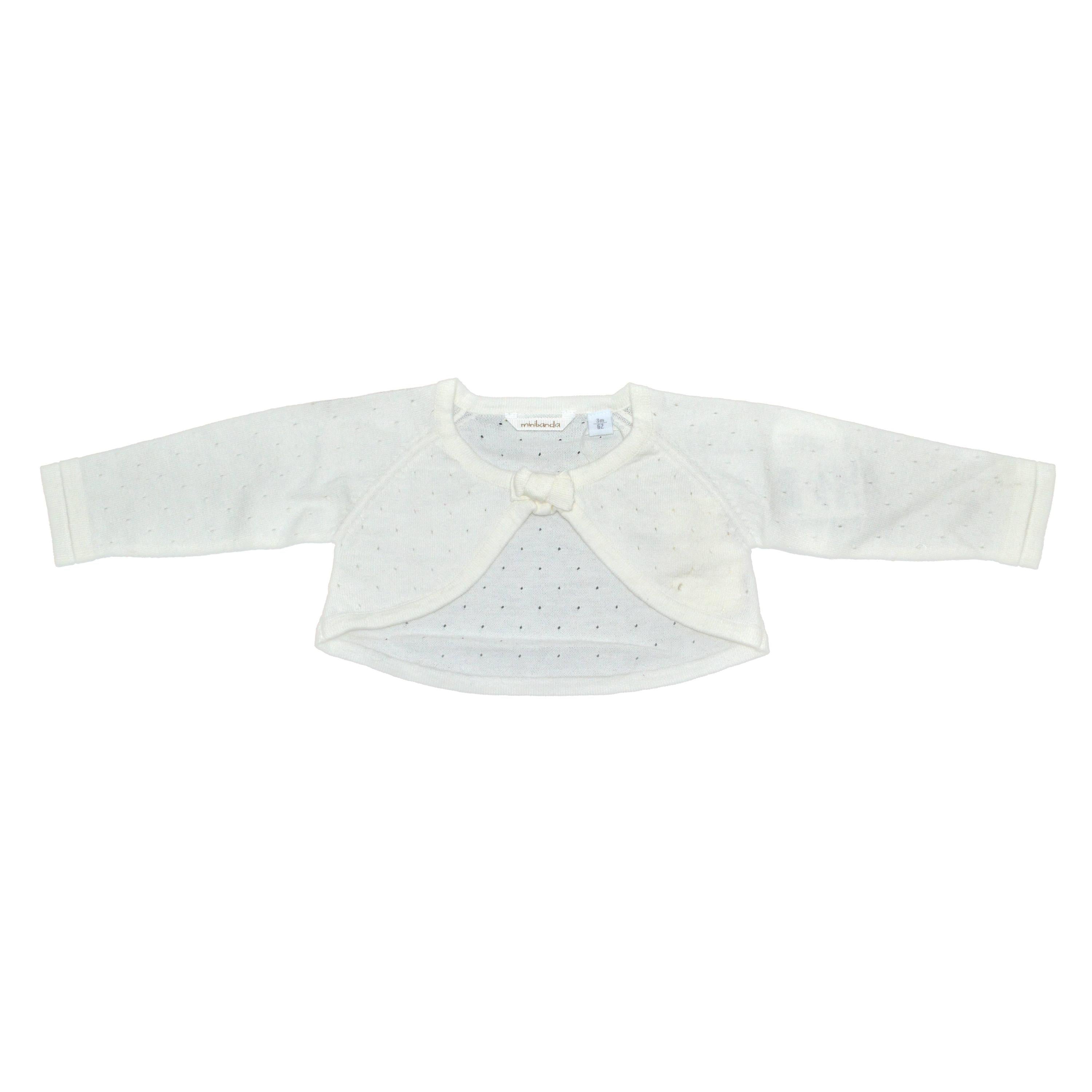 Coprispalle Traforato in cotone Panna Neonata Minibanda Q706 - MINIBANDA - LuxuryKids