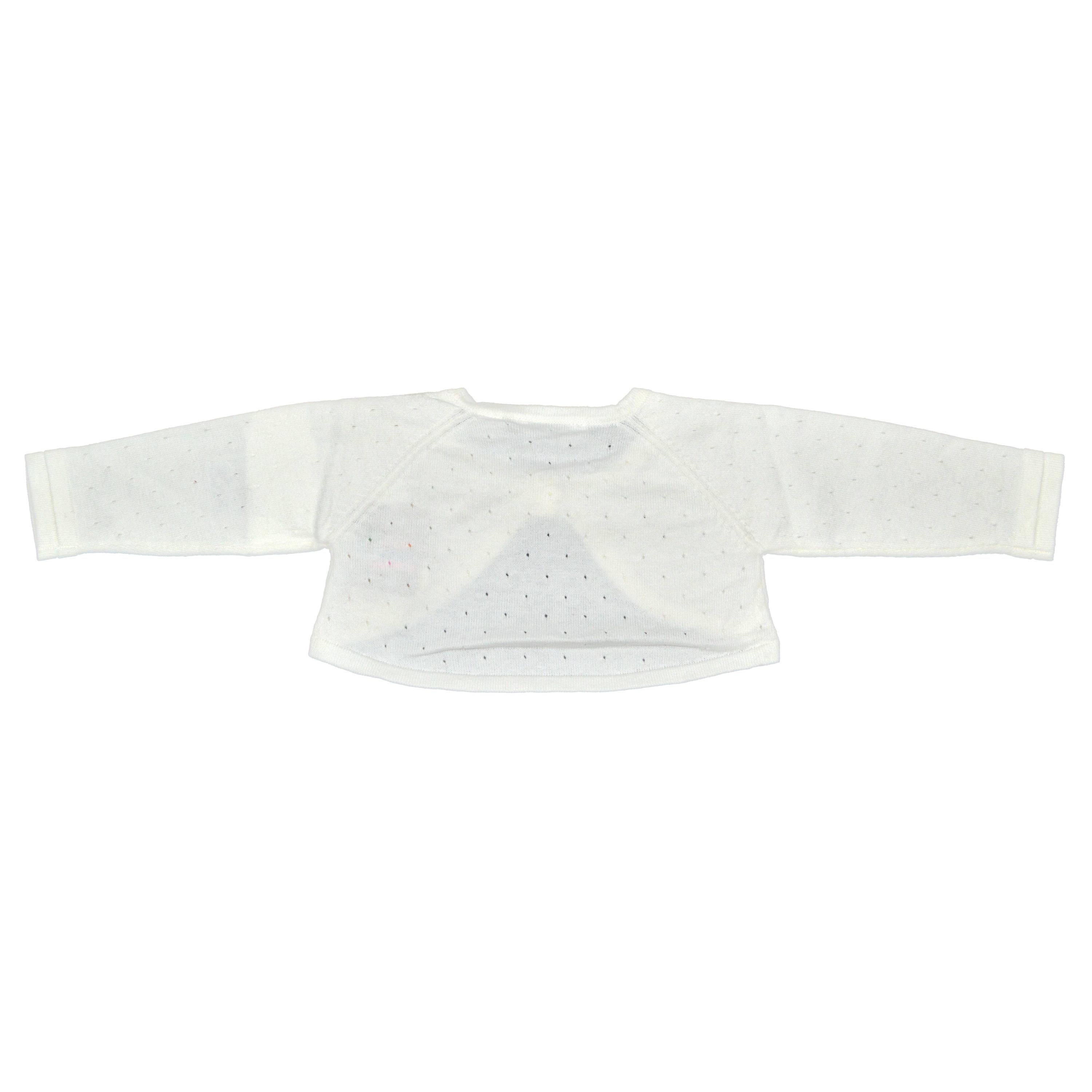 Coprispalle Traforato in cotone Panna Neonata Minibanda Q706 - MINIBANDA - LuxuryKids