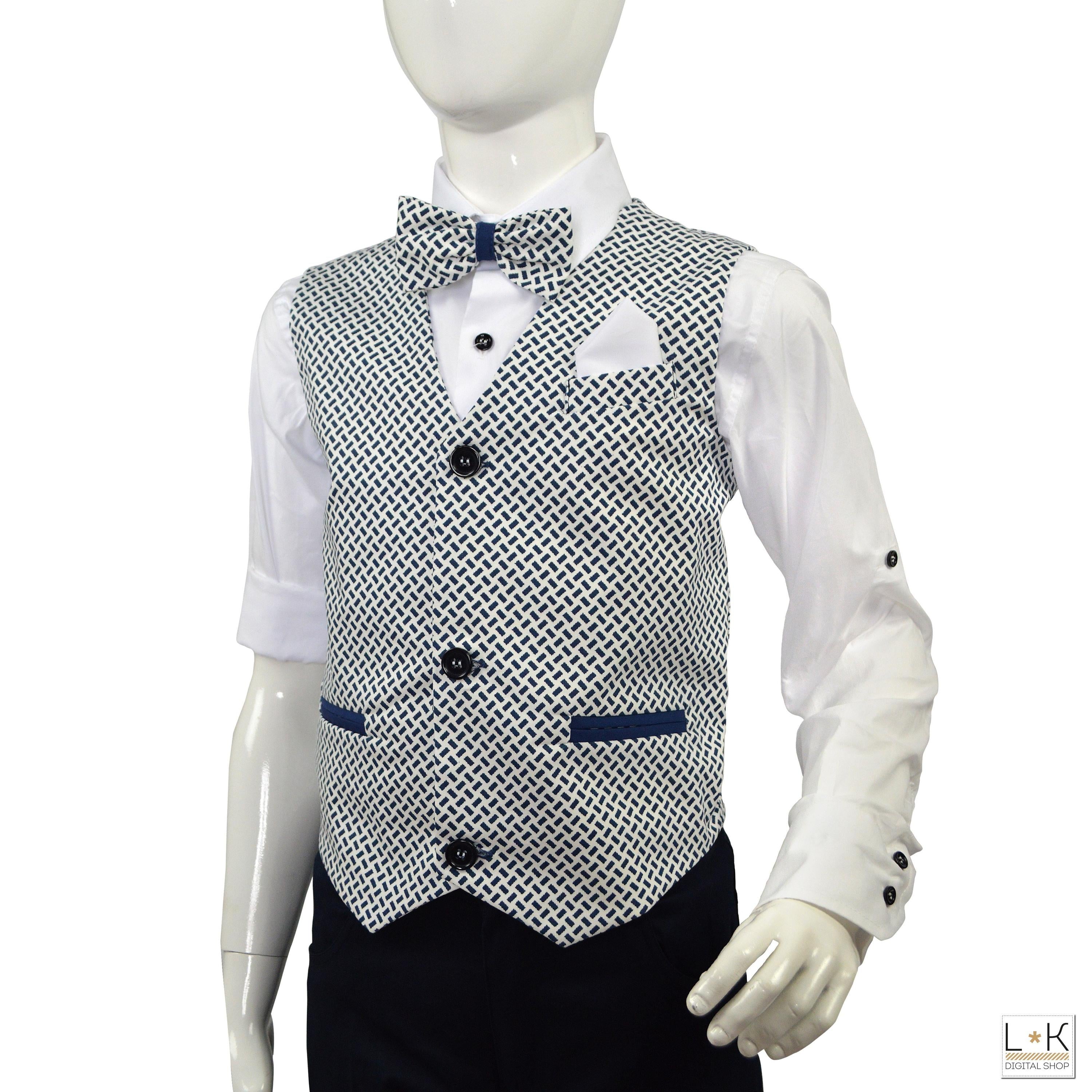 Completo 4 Pezzi Elegante Bambino Blu Bufi M10066Y1 - BUFI - LuxuryKids