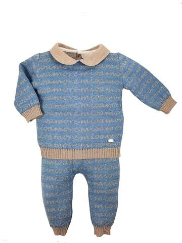 Tutina Spezzata In Lana 100% Certificata Neonato Tema Amore Mio NINNAOH I21292C - NINNAOH - LuxuryKids