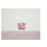 Lenzuolino Per Carrozzina In Cotone Panna Neonata Tema Coniglietta NINNAOH I21LE9 - NINNAOH - LuxuryKids