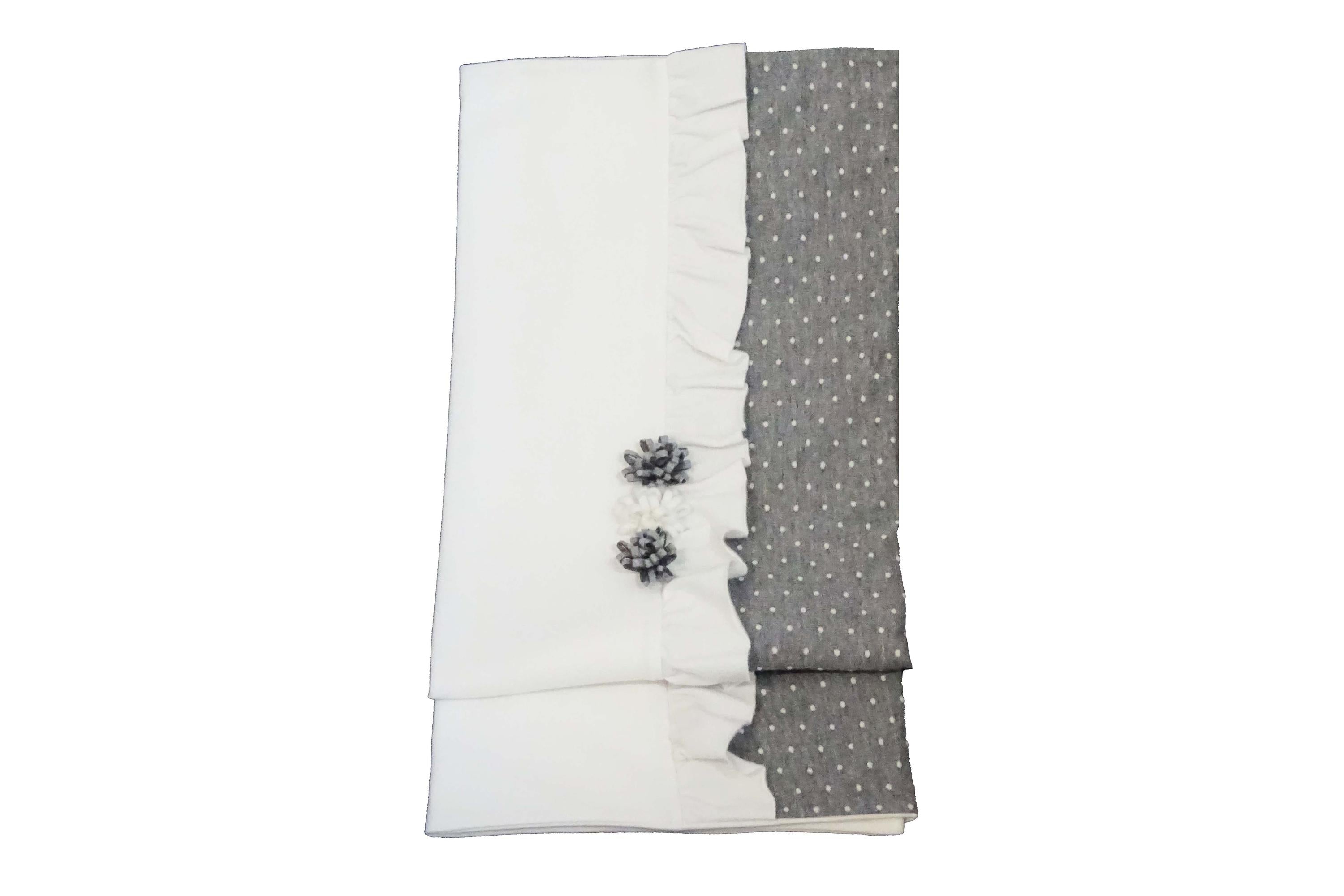 Coperta Imbottita Sfoderabile In Caldo Cotone Panna Grigio Neonata Tema Pois Grigio NINNAOH I21COP9I - NINNAOH - LuxuryKids