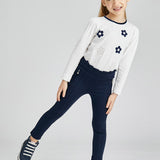 Pantalone Lungo Elasticizzato Blu Bambina MAYORAL 4573 - MAYORAL - LuxuryKids