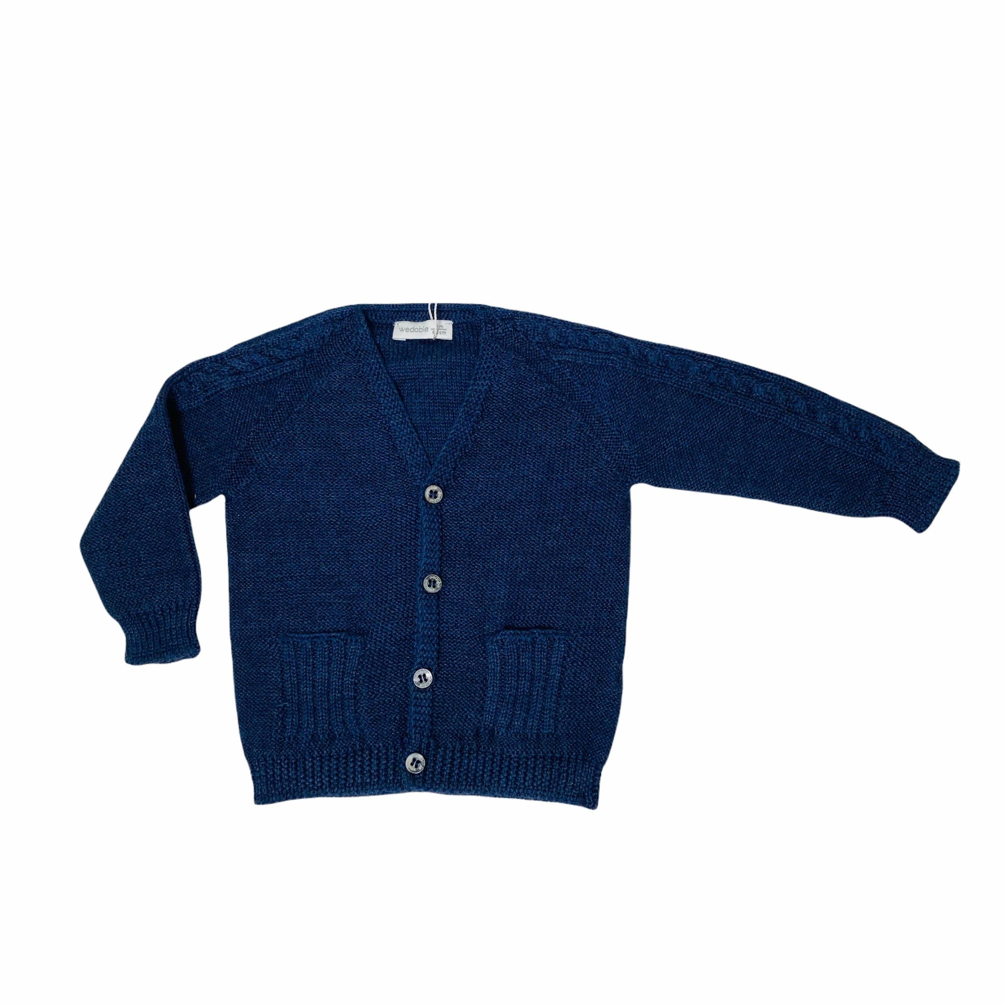 Cardigan con scollo a V in 100% Lana Neonato Wedoble I2110308H - WEDOBLE - LuxuryKids