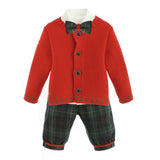 Completo Spezzato Elegante Scozzese Rosso Neonato Bufi B6156A - BUFI - LuxuryKids