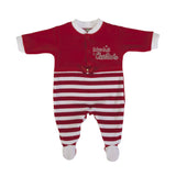 Tutina Intera In Ciniglia A Righe Rossa Neonata Fs baby 15089 - FS BABY - LuxuryKids